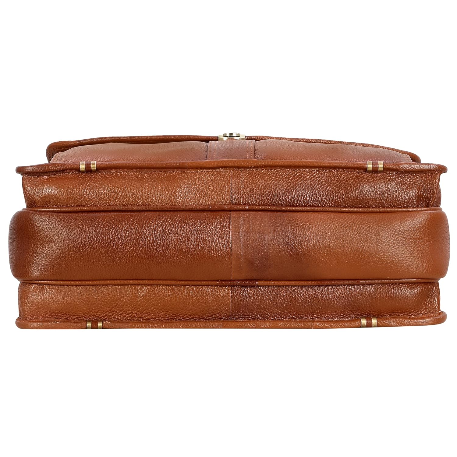 Leather Laptop Briefcase - Vertical Lock