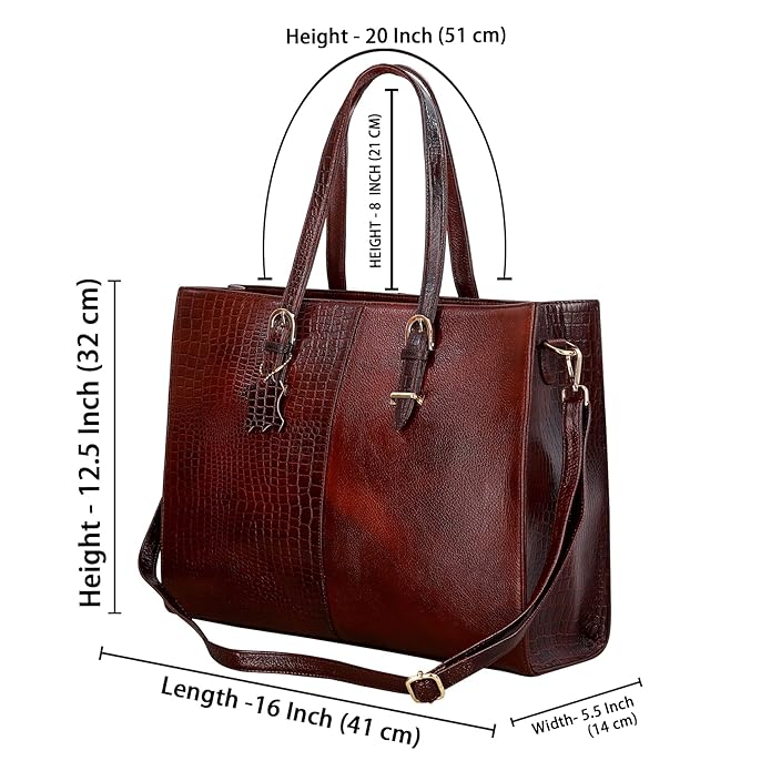 Leather Laptop Tote Bag - Modern Maven