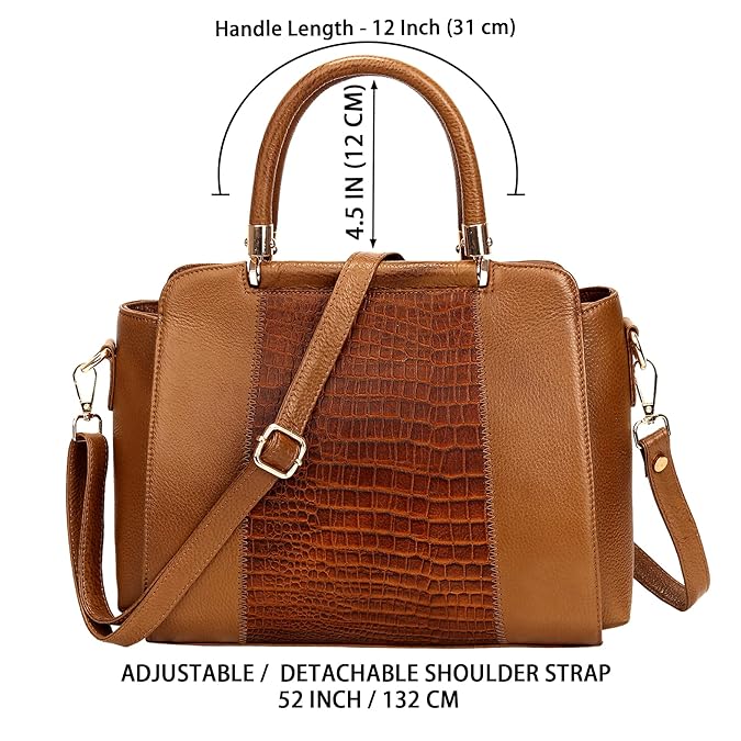 Leather Satchel Handbag - Zik Zak