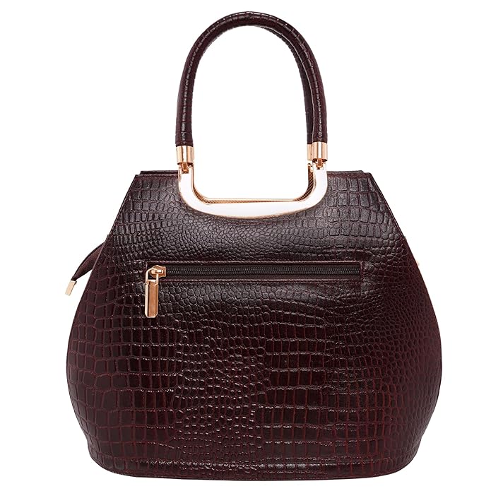 Croco Leather Handbag - BUCKET