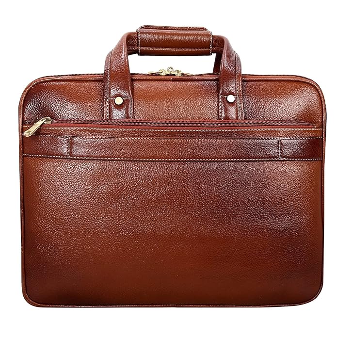 Leather Office Bag - White Trace