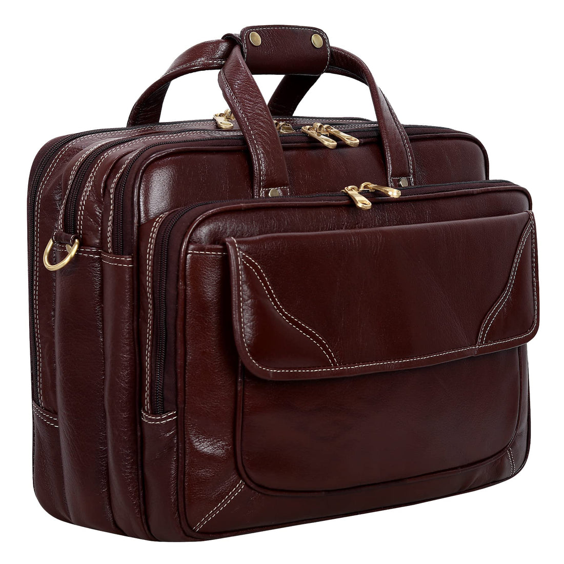 HAYAT Leather Accessories 16 Inch Men's Leather Briefcase Laptop Office Bag