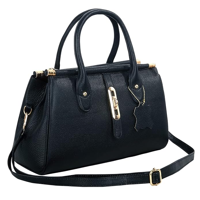Leather Satchel Handbag - The Elegant