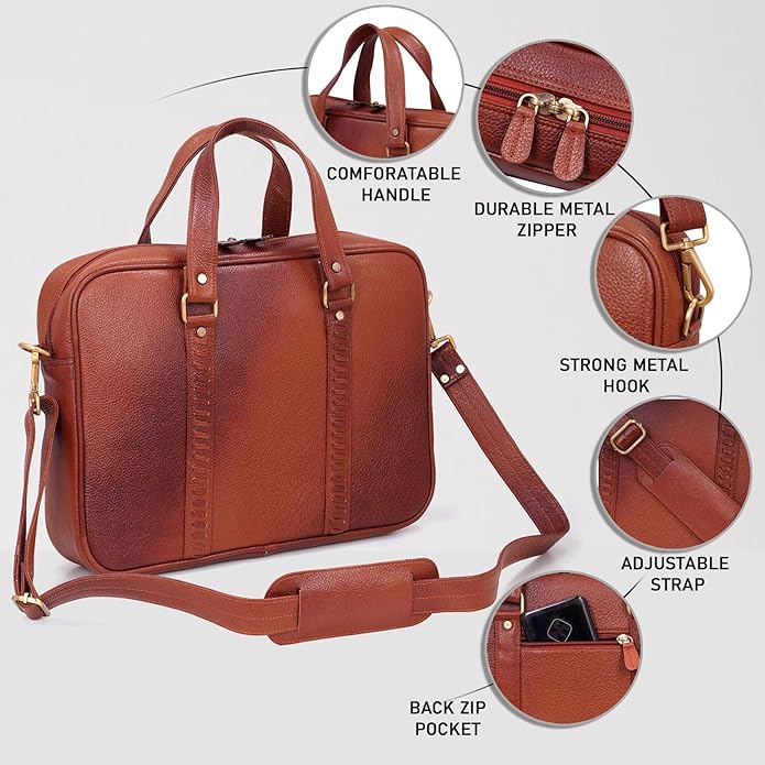 Leather Laptop Bag - Timber Line