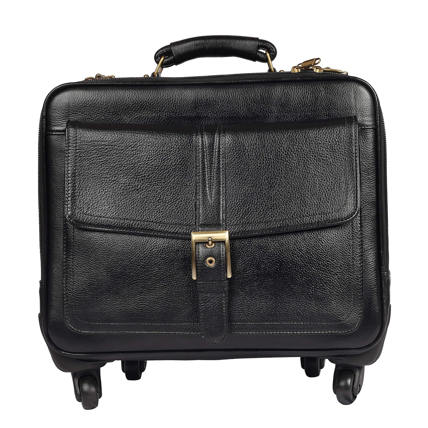 Leather Laptop Roller Trolley - The Retro