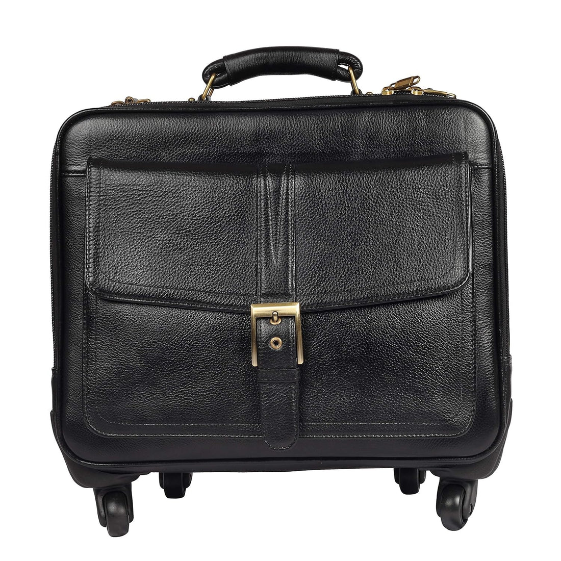 Leather Laptop Roller Trolley - The Retro