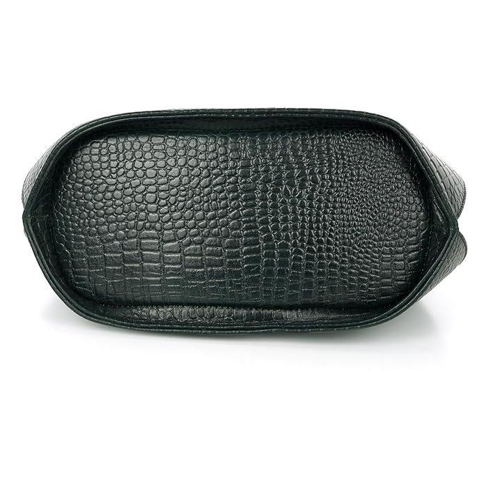 Croco Leather Handbag - BUCKET