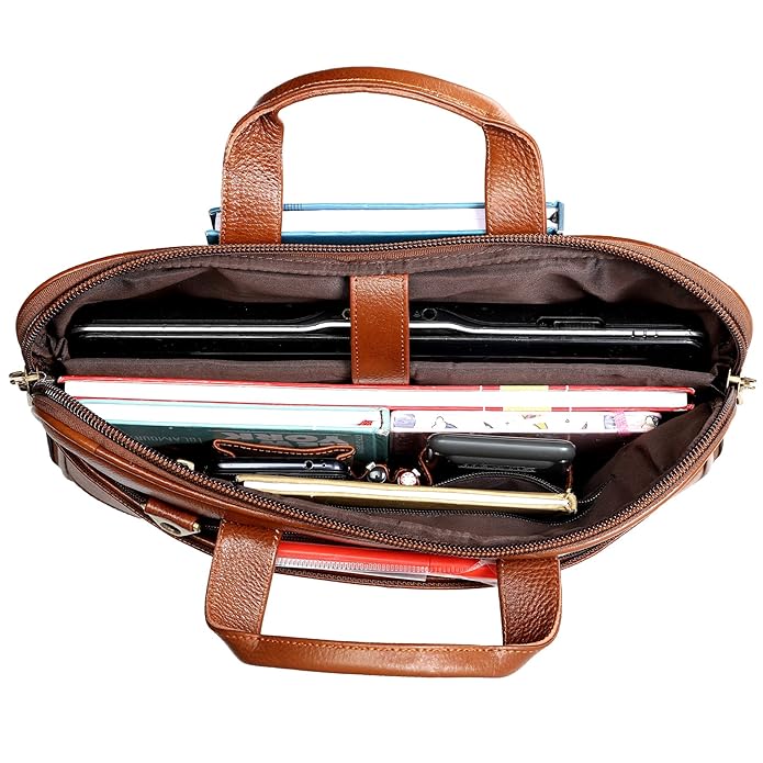 Leather Laptop Bag - The Expandable