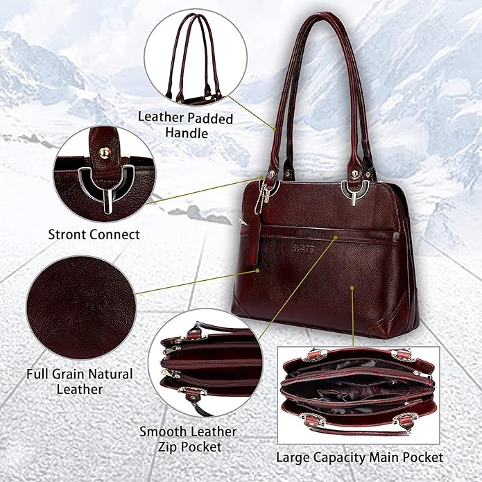 Leather Shoulder Bag - Elegant