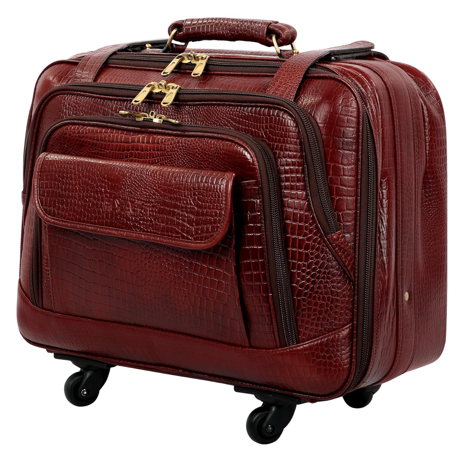 Leather Laptop Roller Trolley - The Overnighter