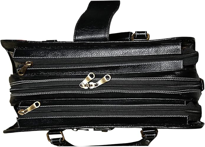 Leather Laptop Briefcase - Basket