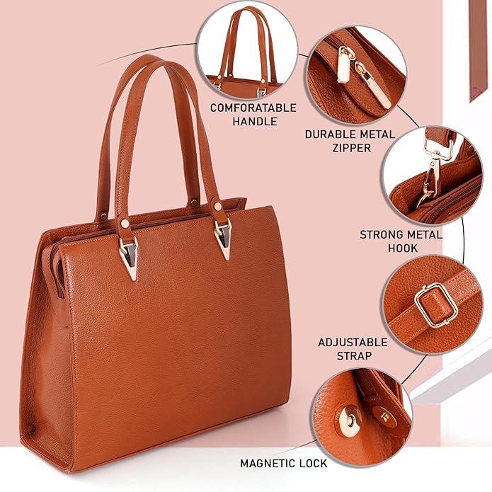 Women's Leather Handbag - Recta