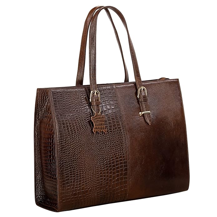 Leather Laptop Tote Bag - Modern Maven