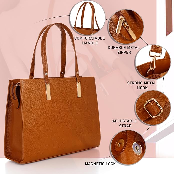 Leather Laptop Tote Bag - Boxa