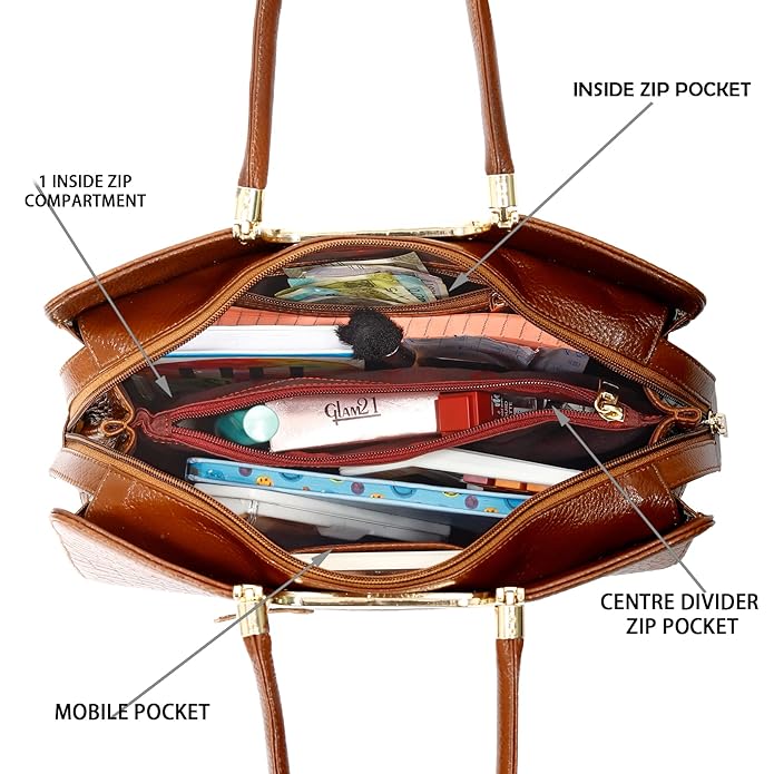 Croco Leather Handbag - The Milano