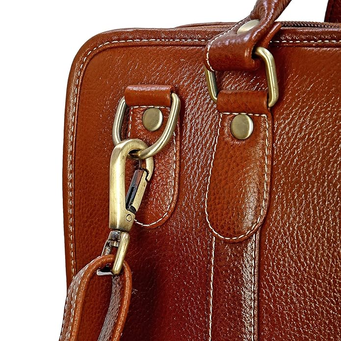 Leather Laptop Bag - Slim Basket