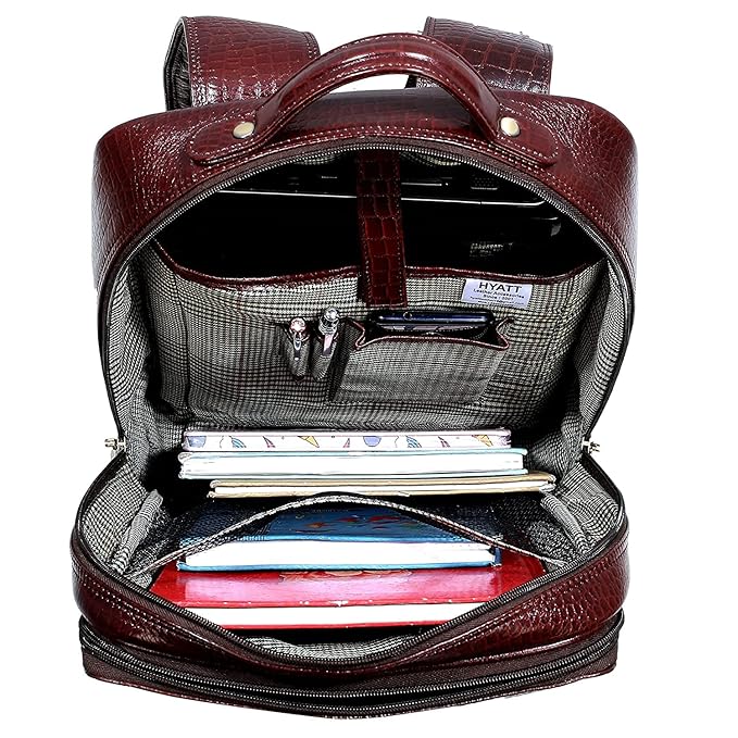 Leather Laptop Backpack - Four Line