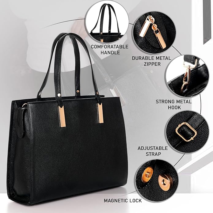 Leather Laptop Tote Bag - Boxa