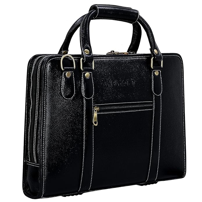 Leather Laptop Bag - Slim Basket