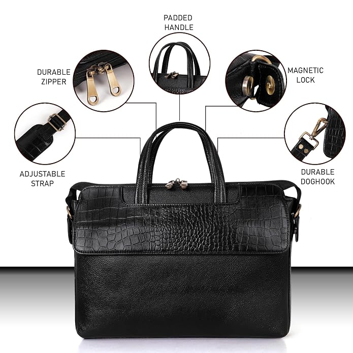 Leather Laptop Bag - DOUBLE FLAP 2