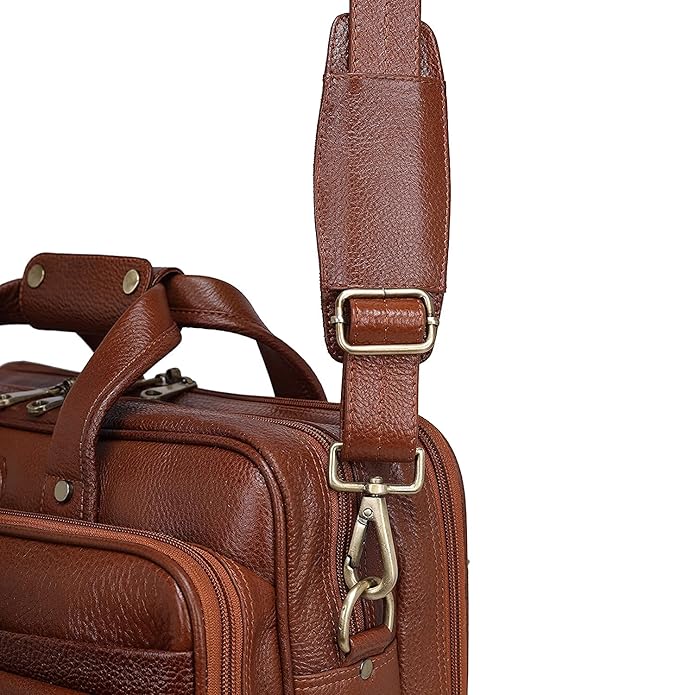Leather Laptop Briefcase - Time Traveller