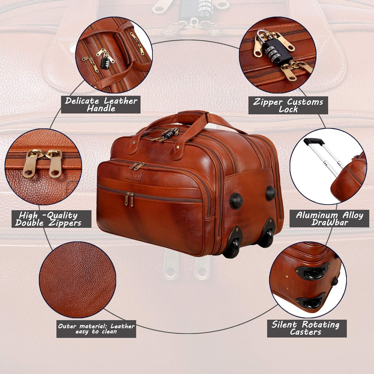 Leather Duffel Trolley - The Swift