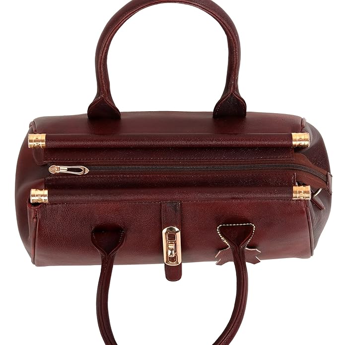 Leather Satchel Handbag - The Elegant