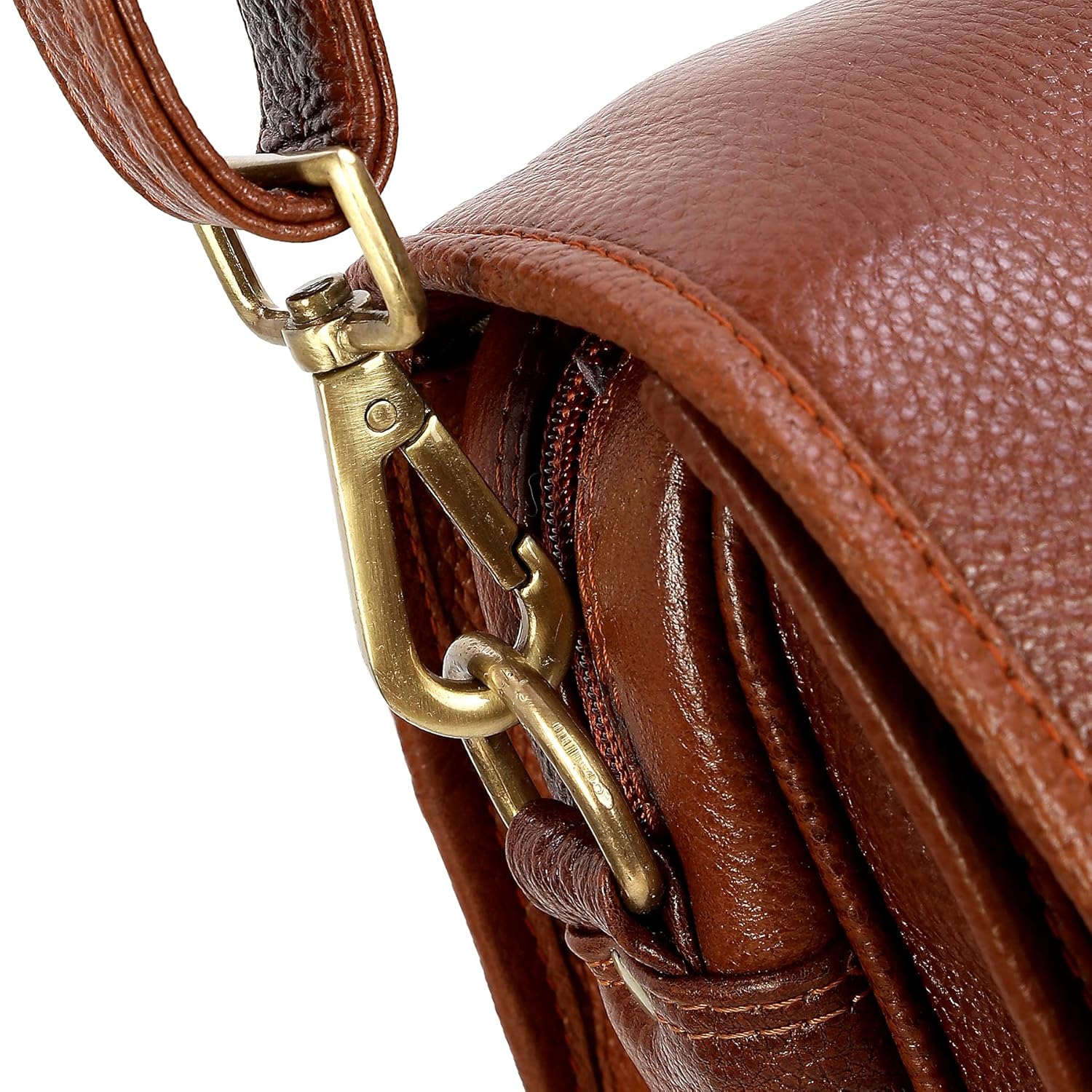 Leather Laptop Briefcase - Vertical Lock