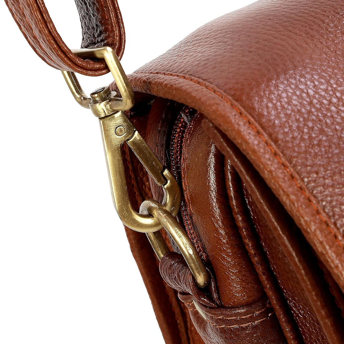 Leather Laptop Briefcase - Vertical Lock