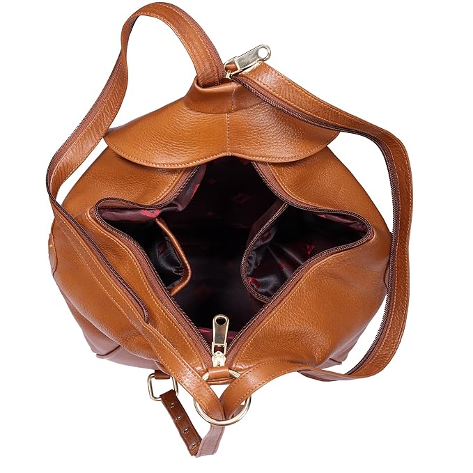 Women's Leather Backpack - 2 in 1