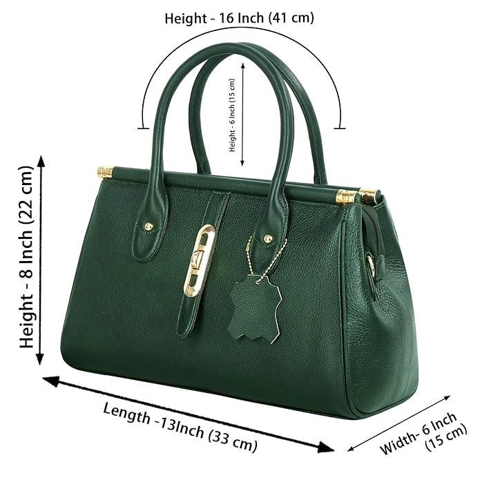 Leather Satchel Handbag - The Elegant