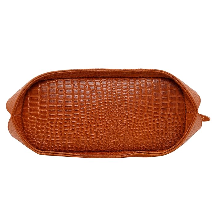 Croco Leather Handbag - BUCKET