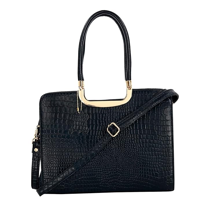 Croco Leather Handbag - The Milano
