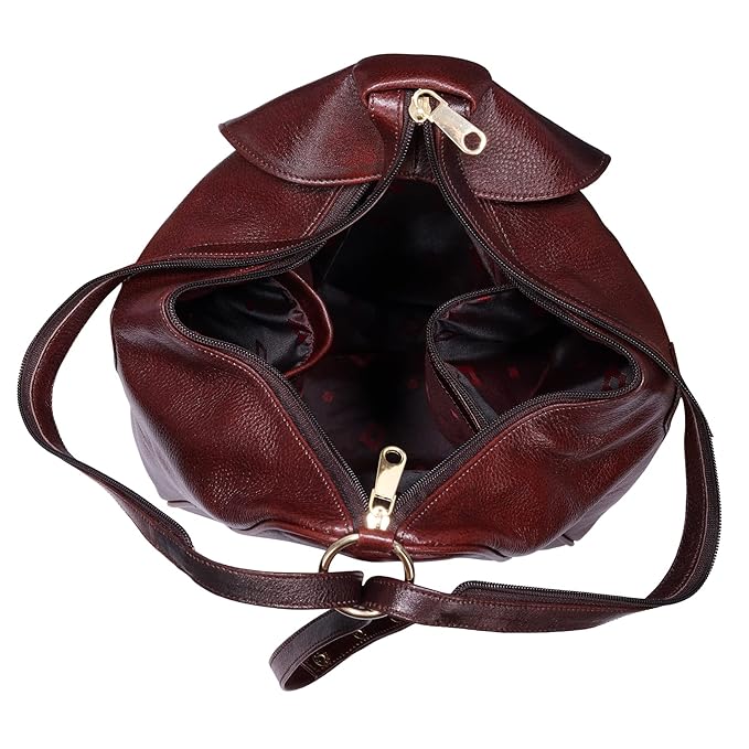 Women's Leather Backpack - 2 in 1