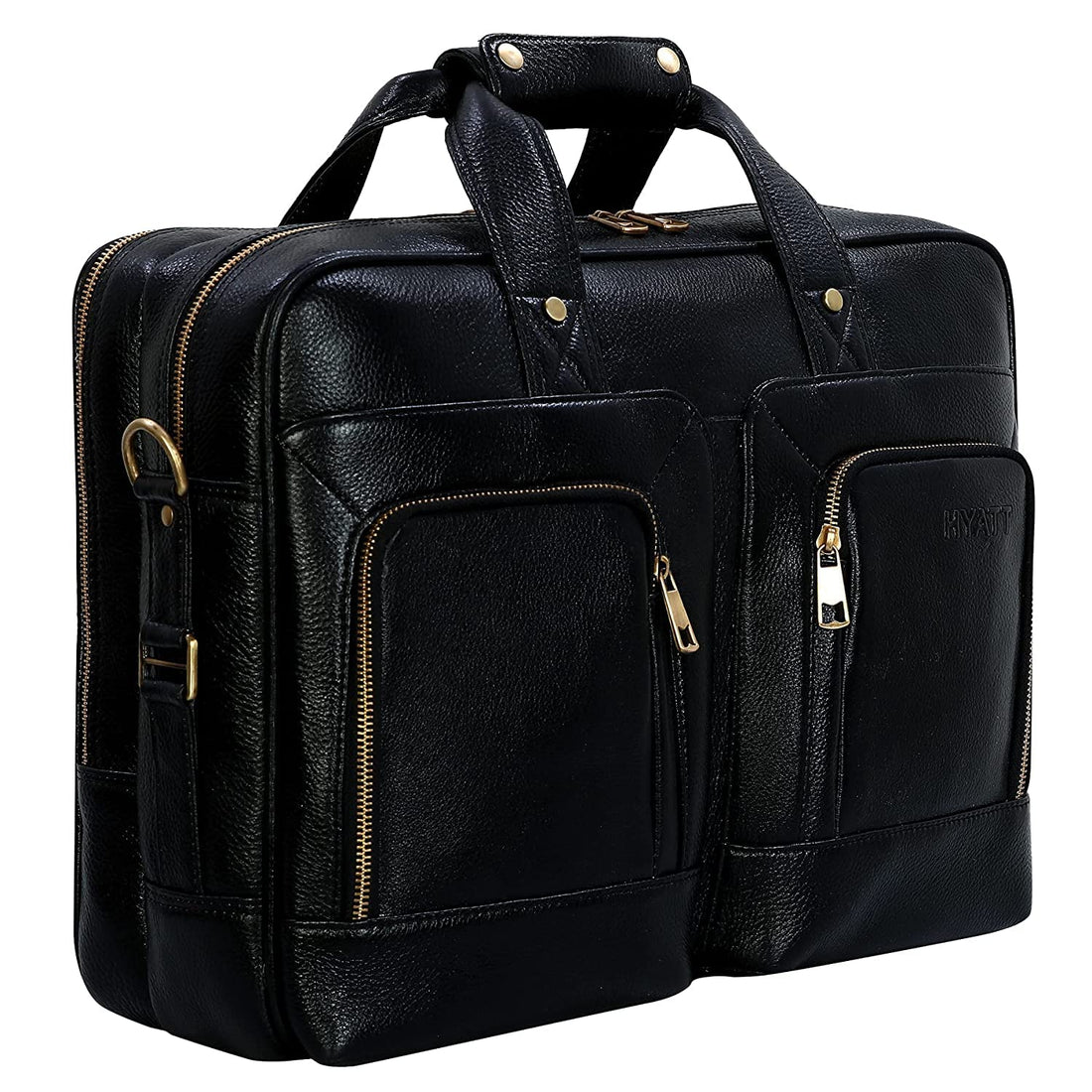 HAYAT Leather Accessories 24 litres Full Grain Natural Leather Briefcase Messenger & Shoulder Bags