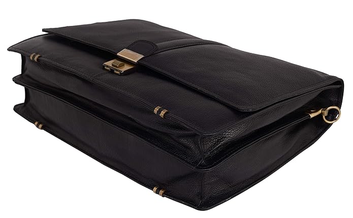 Leather Laptop Briefcase - Full Flap