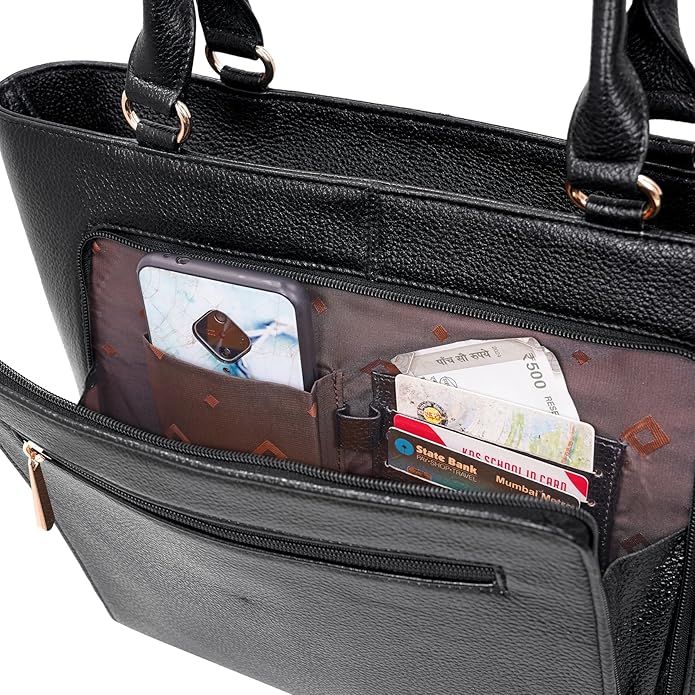 Leather Laptop Tote Bag - THE ORGANIZER
