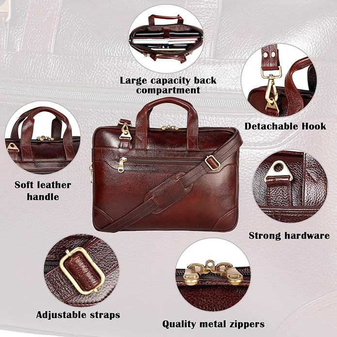 Leather Laptop Bag - The Expandable