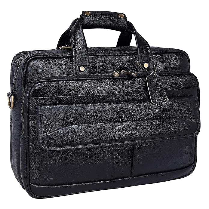 Leather Laptop Briefcase - Time Traveller