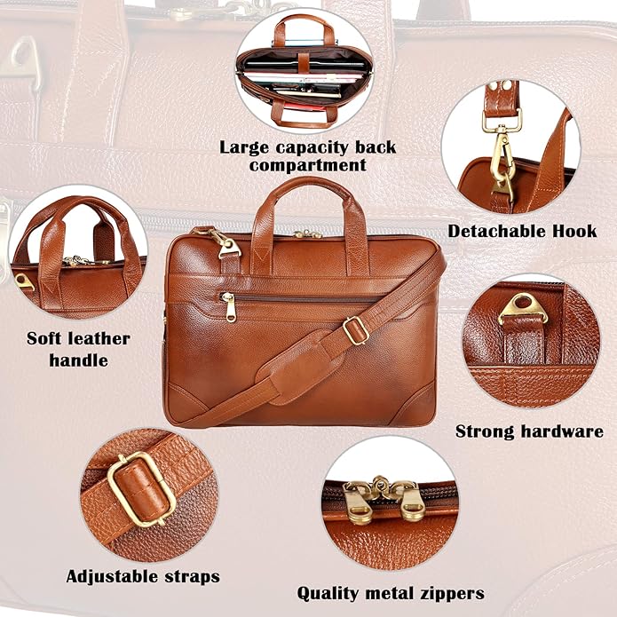 Leather Laptop Bag - The Expandable