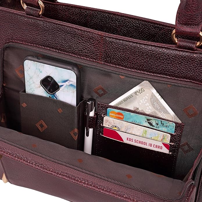 Leather Laptop Tote Bag - THE ORGANIZER