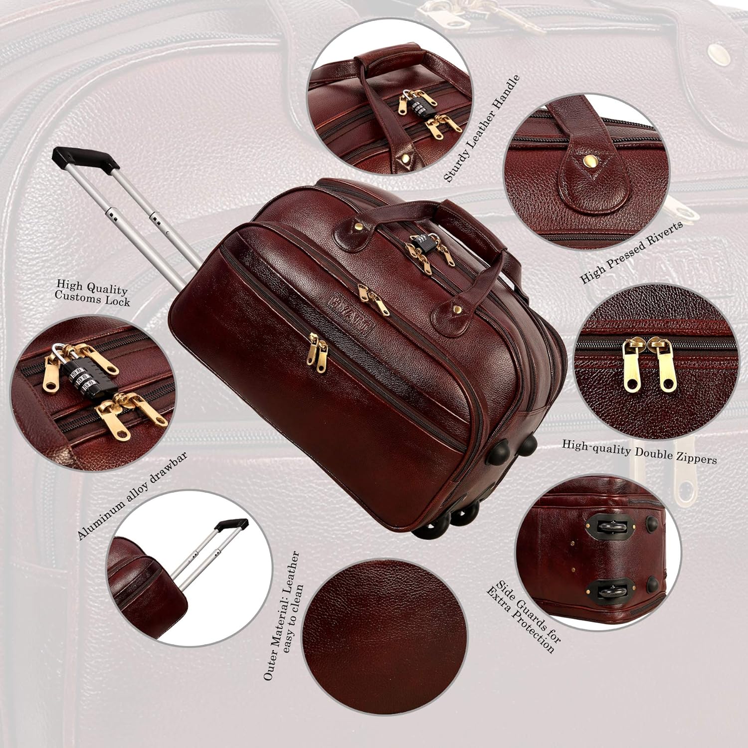 Leather Duffel Trolley - The Swift