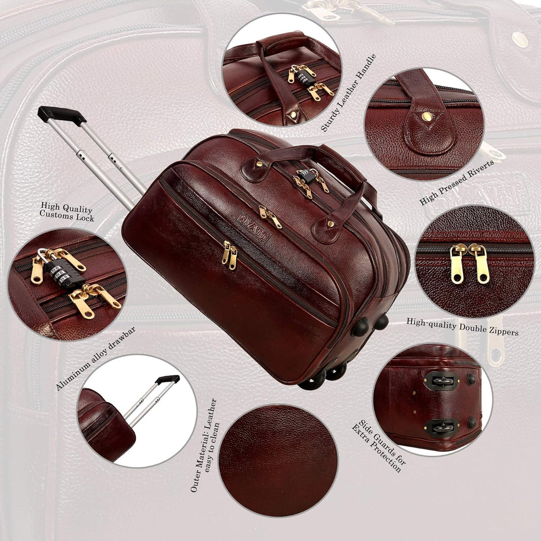 Leather Duffel Trolley - The Swift