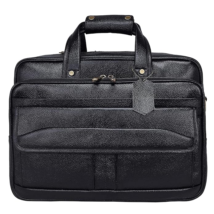 Leather Laptop Briefcase - Time Traveller