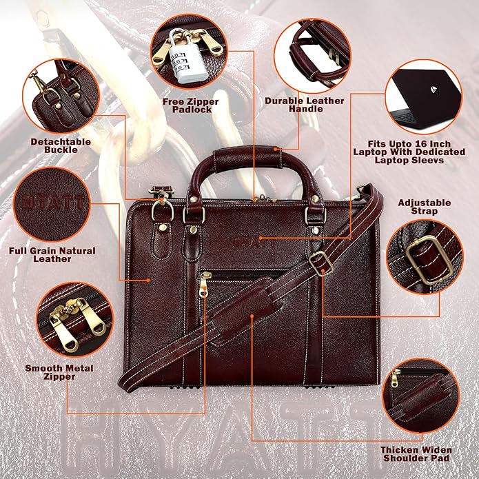 Leather Laptop Briefcase - New Basket