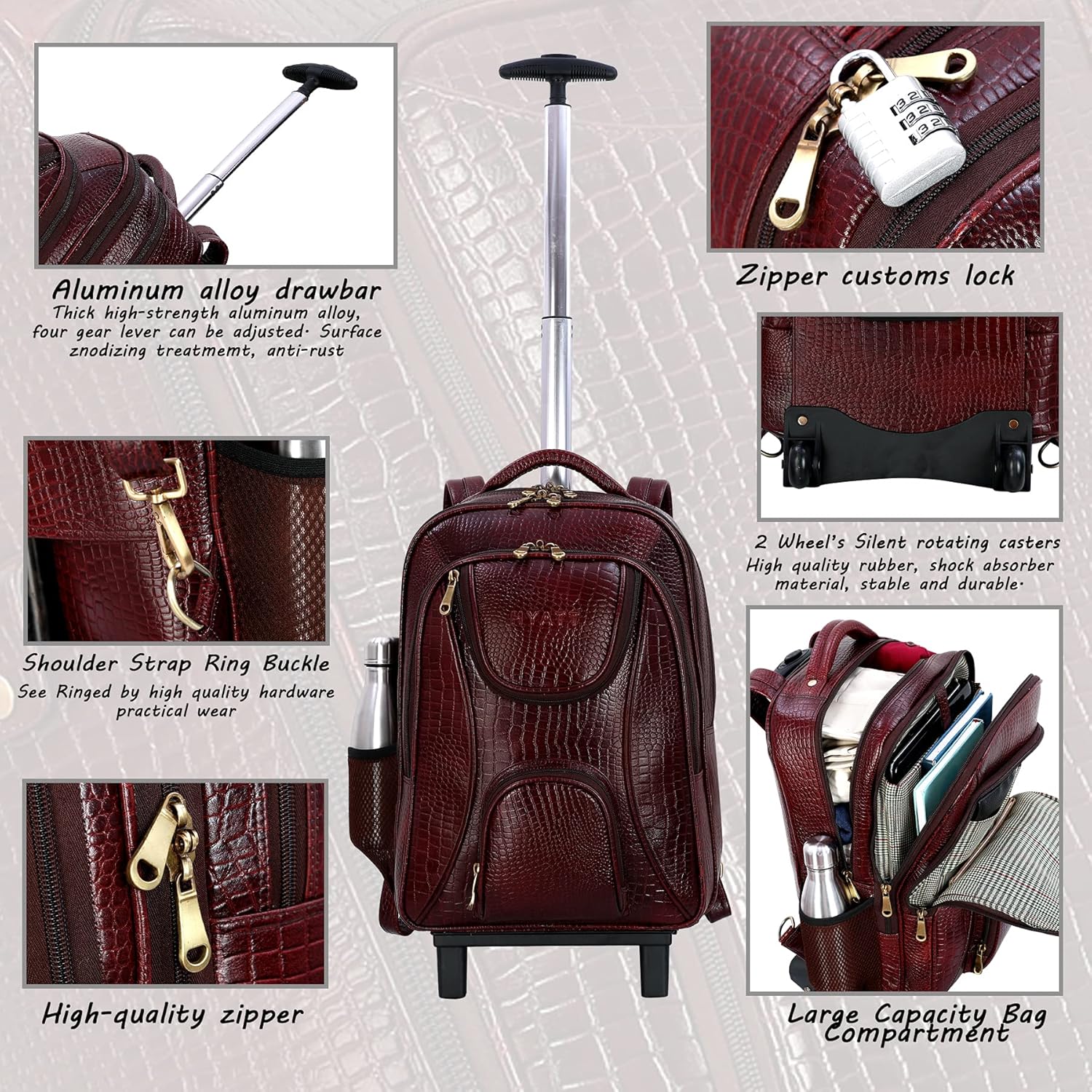 Leather Backpack Trolley - Metro Roller