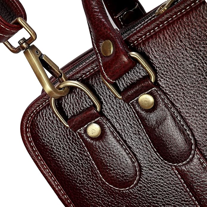 Leather Laptop Bag - Slim Basket