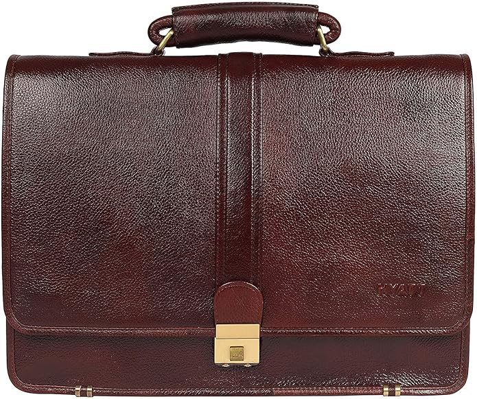 Leather Laptop Briefcase - Full Flap