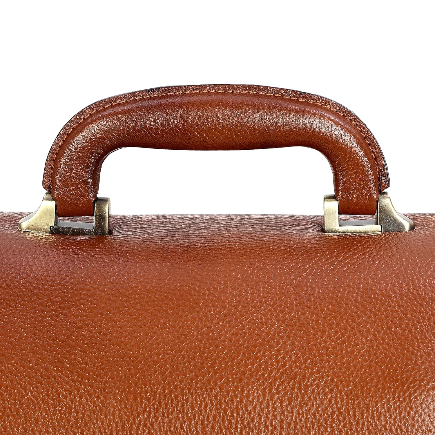 Leather Laptop Briefcase - Vertical Lock