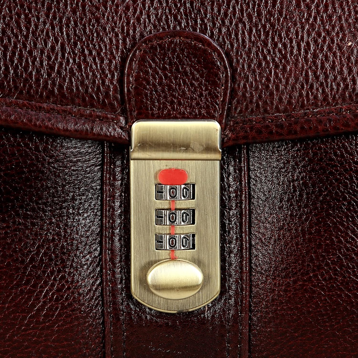 Leather Laptop Briefcase - Vertical Lock
